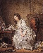 GREUZE, Jean-Baptiste The Broken Mirror sd France oil painting reproduction
